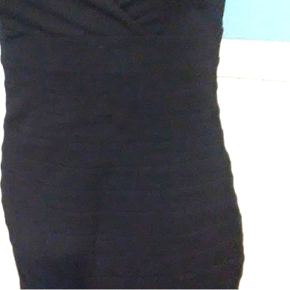 🖤 Fabulous Vintage PinUp Black Low Stitch Cross Panel Cocktail Dress - S - Picture 5 of 12